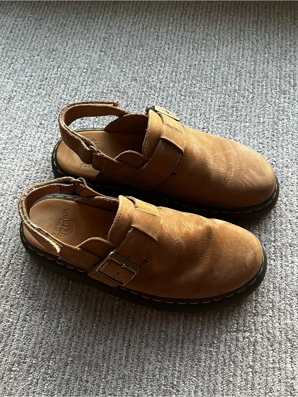Dr. Martens Carlson Suede Clog Mules - Tan - US W10